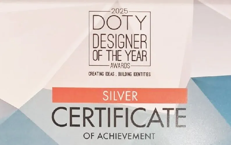The 2025 DOTY Awards Silver certificate for Best Showhouse Design, IX SURIA show unit